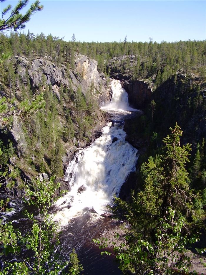Waterfall in the wilderness of Swedish Lapland near Abisko